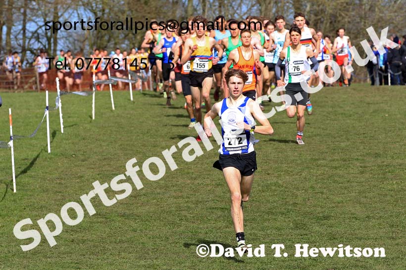 Mens Under-20s 2023 UK CAU Inter Counties Cross Country Champs, Prestwold Hall, Loughborough. Photo: David T. Hewitson/Sports for All Pics